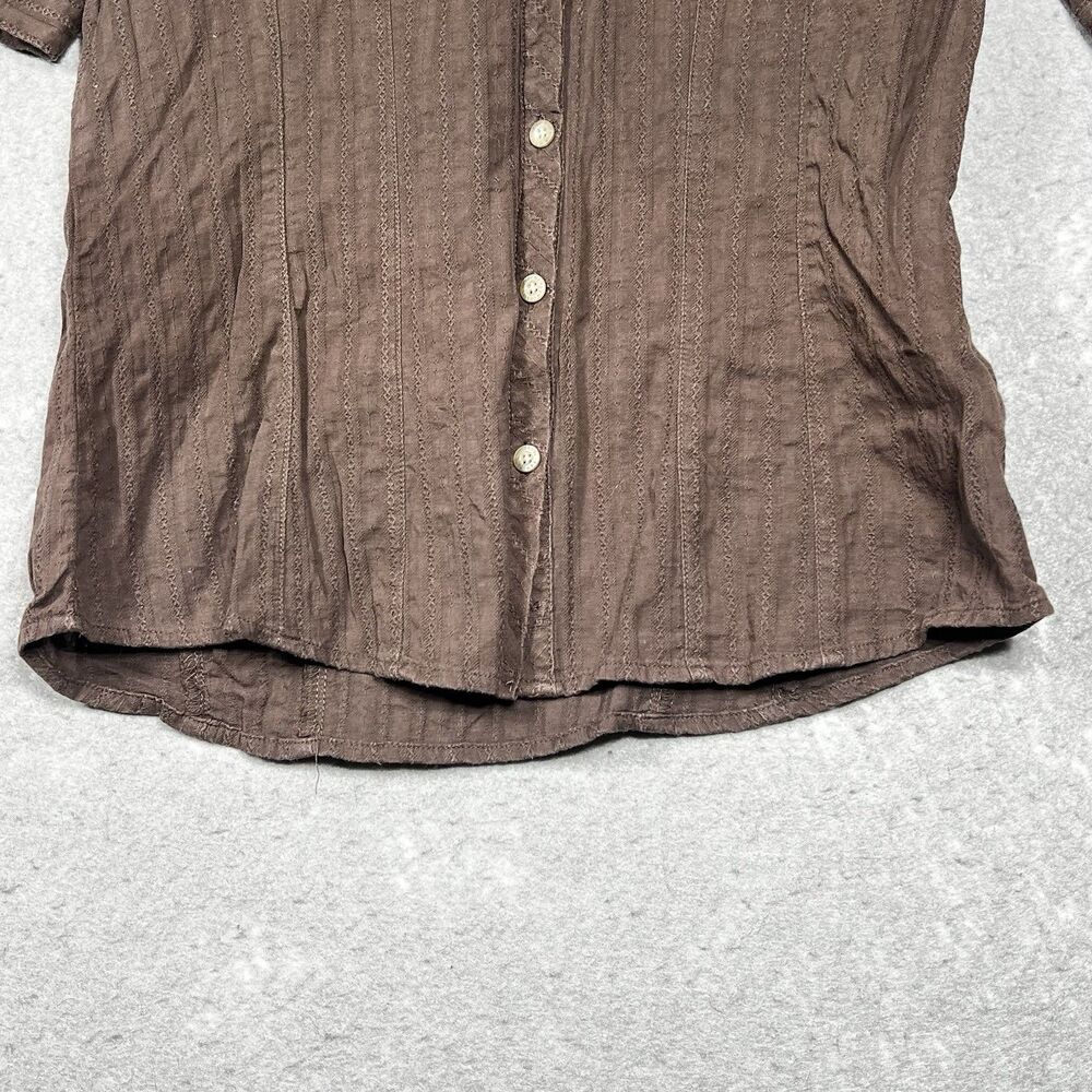 Harley Davidson Shirt Women Small Dark Brown Lace Up Back Button Up Embroidered - Picture 5 of 11